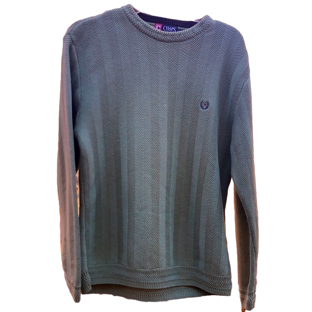 CHAPS Peppy Coastal Large Sage Green COTTON Mens  Sweater Used